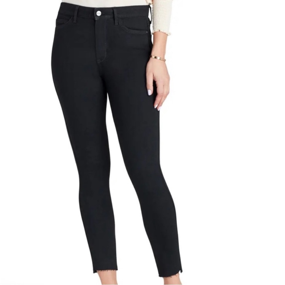 Current Elliot Black Skinny Ankle Jeans distressed